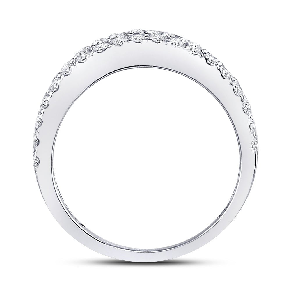 14K White Gold Baguette Diamond Anniversary Band Ring 1 1 1/2 Cttw - Splendid Jewellery