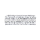 14K White Gold Baguette Diamond Anniversary Band Ring 1 1 1/2 Cttw - Splendid Jewellery