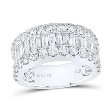 Load image into Gallery viewer, 14K White Gold Baguette Diamond Anniversary Cocktail Ring 3 Cttw - Splendid Jewellery