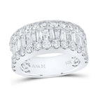 14K White Gold Baguette Diamond Anniversary Cocktail Ring 3 Cttw - Splendid Jewellery