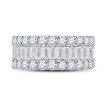 Load image into Gallery viewer, 14K White Gold Baguette Diamond Anniversary Cocktail Ring 3 Cttw - Splendid Jewellery