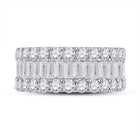 14K White Gold Baguette Diamond Anniversary Cocktail Ring 3 Cttw - Splendid Jewellery