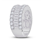 14K White Gold Baguette Diamond Anniversary Cocktail Ring 3 Cttw - Splendid Jewellery