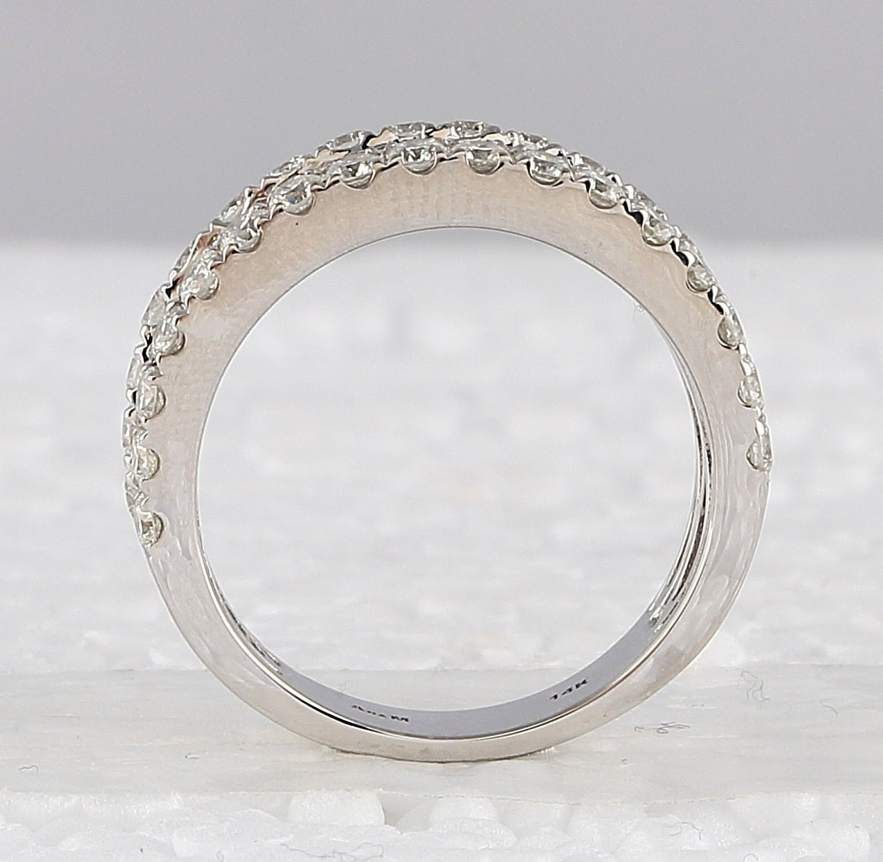 14K White Gold Baguette Diamond Cocktail Anniversary Ring 2 Cttw - Splendid Jewellery