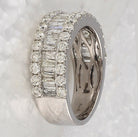 14K White Gold Baguette Diamond Cocktail Anniversary Ring 2 Cttw - Splendid Jewellery