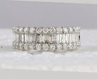14K White Gold Baguette Diamond Cocktail Anniversary Ring 2 Cttw - Splendid Jewellery