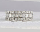 14K White Gold Baguette Diamond Cocktail Anniversary Ring 2 Cttw - Splendid Jewellery