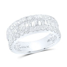 14K White Gold Baguette Diamond Cocktail Anniversary Ring 2 Cttw - Splendid Jewellery
