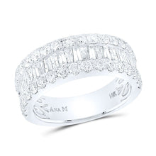 Load image into Gallery viewer, 14K White Gold Baguette Diamond Cocktail Anniversary Ring 2 Cttw - Splendid Jewellery