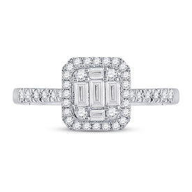 14K White Gold Baguette Diamond Diana Ring 1/2 Cttw - Splendid Jewellery