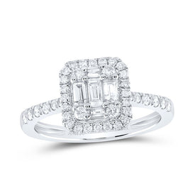 14K White Gold Baguette Diamond Diana Ring 1/2 Cttw - Splendid Jewellery
