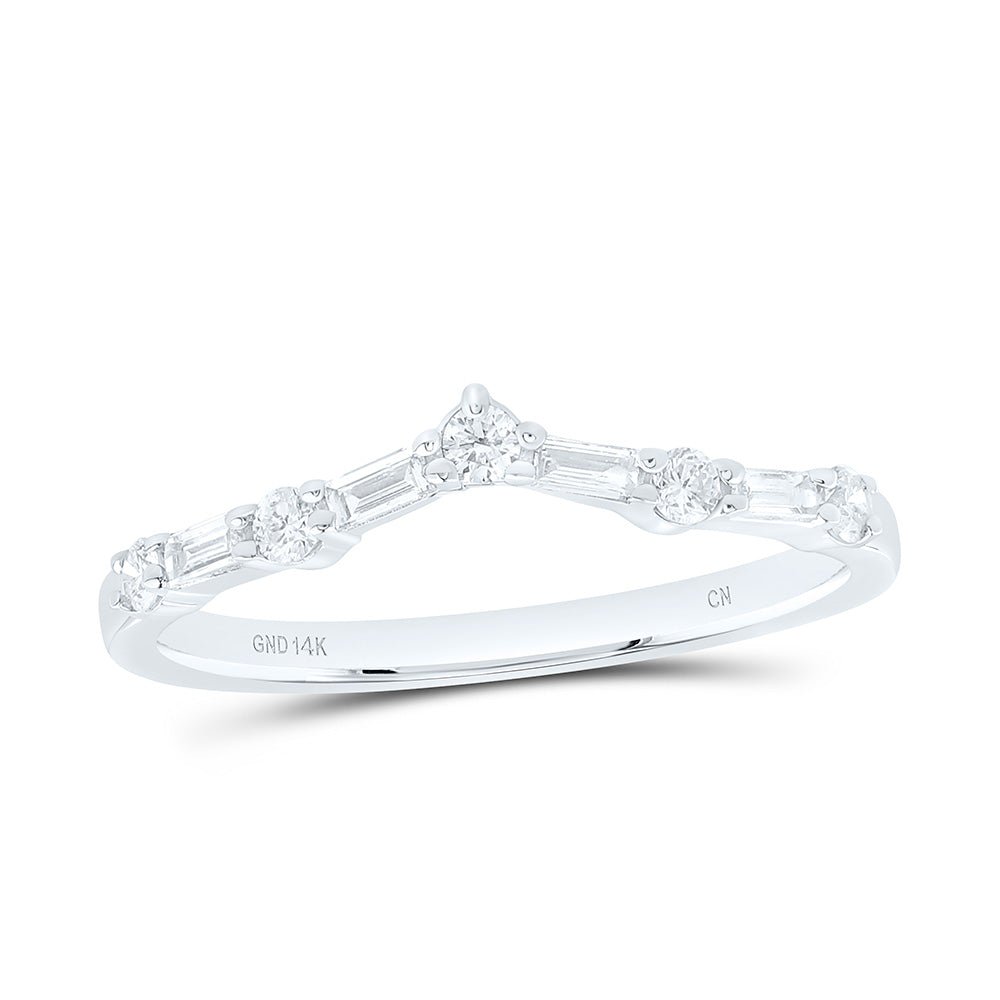 14K White Gold Baguette Diamond Enhancer Band 1/5 Cttw - Splendid Jewellery