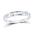 14K White Gold Baguette Diamond Wedding Band Ring 1/4 Cttw - Splendid Jewellery