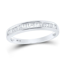 Load image into Gallery viewer, 14K White Gold Baguette Diamond Wedding Band Ring 1/4 Cttw - Splendid Jewellery