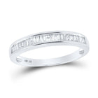 14K White Gold Baguette Diamond Wedding Band Ring 1/4 Cttw - Splendid Jewellery