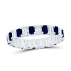 14K White Gold Diamond Blue Sapphire Gemstone Ring 1 Cttw - Splendid Jewellery
