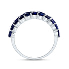 14K White Gold Diamond Blue Sapphire Gemstone Ring 1/3 Cttw - Splendid Jewellery