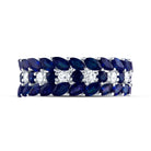 14K White Gold Diamond Blue Sapphire Gemstone Ring 1/3 Cttw - Splendid Jewellery