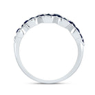 14K White Gold Diamond Blue Sapphire Gemstone Ring 1/5 Cttw - Splendid Jewellery