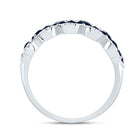 14K White Gold Diamond Blue Sapphire Gemstone Ring 1/5 Cttw - Splendid Jewellery