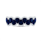 14K White Gold Diamond Blue Sapphire Gemstone Ring 1/5 Cttw - Splendid Jewellery