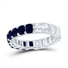 14K White Gold Diamond Blue Sapphire Gemstone Ring 2 3/8 Cttw - Splendid Jewellery