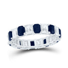 14K White Gold Diamond Blue Sapphire Gemstone Ring 2 3/8 Cttw - Splendid Jewellery