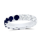 14K White Gold Diamond Blue Sapphire Gemstone Ring 2 Cttw - Splendid Jewellery