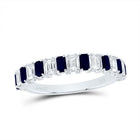 14K White Gold Diamond Blue Sapphire Gemstone Ring 5/8 Cttw - Splendid Jewellery