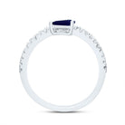 14K White Gold Diamond Blue Sapphire Gemstone Women's Ring 1/3 Cttw - Splendid Jewellery