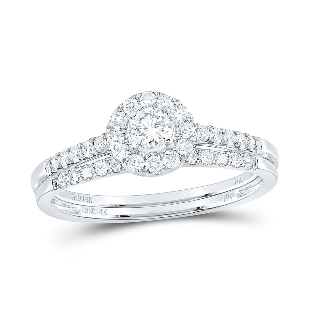 14K White Gold Diamond Bridal Set 1/2 Cttw - Splendid Jewellery