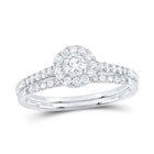 14K White Gold Diamond Bridal Set 1/2 Cttw - Splendid Jewellery