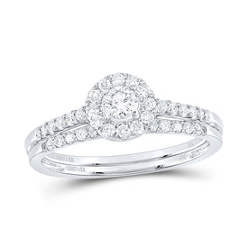 14K White Gold Diamond Bridal Set 1/2 Cttw - Splendid Jewellery