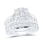 14K White Gold Diamond Bridal Set 2 Cttw - Splendid Jewellery