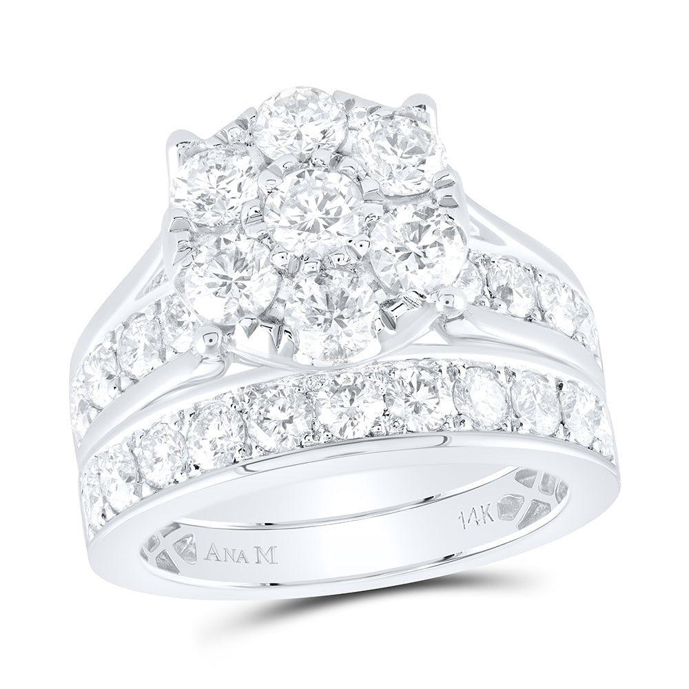 14K White Gold Diamond Bridal Set 3 Cttw - Splendid Jewellery
