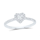 14K White Gold Diamond Cht Fashion Promise Heart Ring 1/3 Cttw - Splendid Jewellery