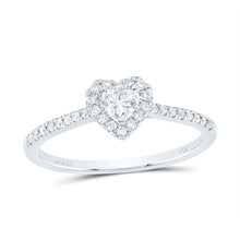 Load image into Gallery viewer, 14K White Gold Diamond Cht Fashion Promise Heart Ring 1/3 Cttw - Splendid Jewellery