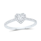 14K White Gold Diamond Cht Fashion Promise Heart Ring 1/3 Cttw - Splendid Jewellery
