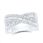 14K White Gold Diamond Criss Cross Designer Ring 1/2 Cttw - Splendid Jewellery