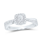 14K White Gold Diamond Cushion Designer Ring 1/3 Cttw - Splendid Jewellery