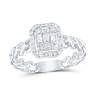 14K White Gold Diamond Cushion Designer Ring 3/8 Cttw - Splendid Jewellery