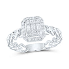 14K White Gold Diamond Cushion Designer Ring 3/8 Cttw - Splendid Jewellery