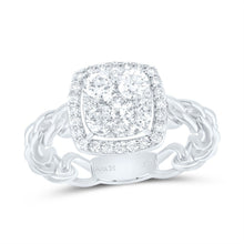 Load image into Gallery viewer, 14K White Gold Diamond Cushion Designer Ring 5/8 Cttw - Splendid Jewellery
