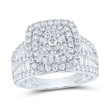 Load image into Gallery viewer, 14K White Gold Diamond Cushion Double Halo Bridal Ring 1 3/4 Cttw - Splendid Jewellery