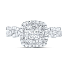 Load image into Gallery viewer, 14K White Gold Diamond Cushion Double Halo Bridal Set 1/2 Cttw - Splendid Jewellery