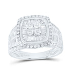 14K White Gold Diamond Cushion Single Halo Bridal Ring 1 5/8 Cttw - Splendid Jewellery