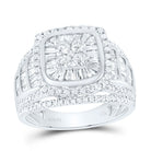 14K White Gold Diamond Cushion Single Halo Bridal Ring 1 7/8 Cttw - Splendid Jewellery
