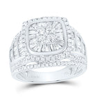 14K White Gold Diamond Cushion Single Halo Bridal Ring 1 7/8 Cttw - Splendid Jewellery