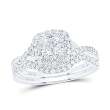 Load image into Gallery viewer, 14K White Gold Diamond Cushion Single Halo Bridal Set 1/2 Cttw - Splendid Jewellery