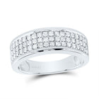 14K White Gold Diamond Cushion Trio Ring Set 2 3/8 Cttw - Splendid Jewellery
